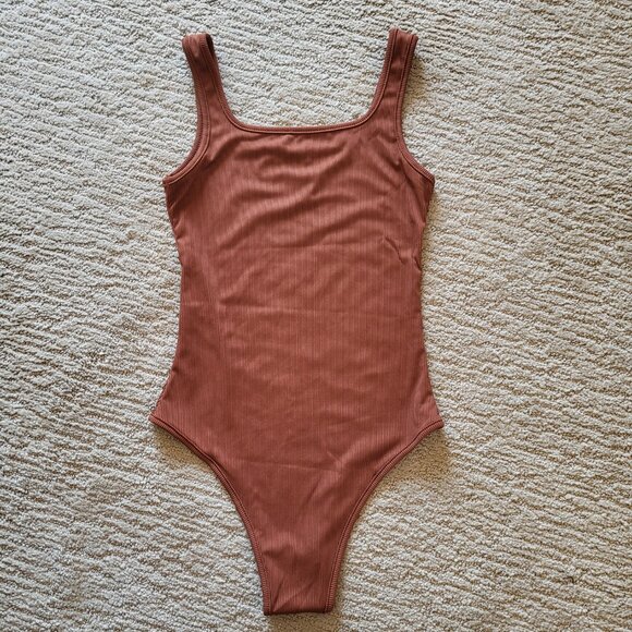 Women’s Square Neck Tank Top Bodysuit – Size XS – Reddish Brown – NWOT - Picture 8 of 8